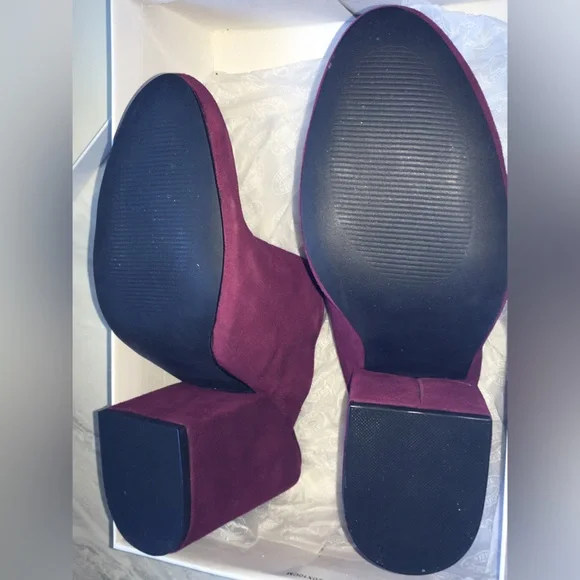 Burgundy Suede Clogs - Picture 7 of 10